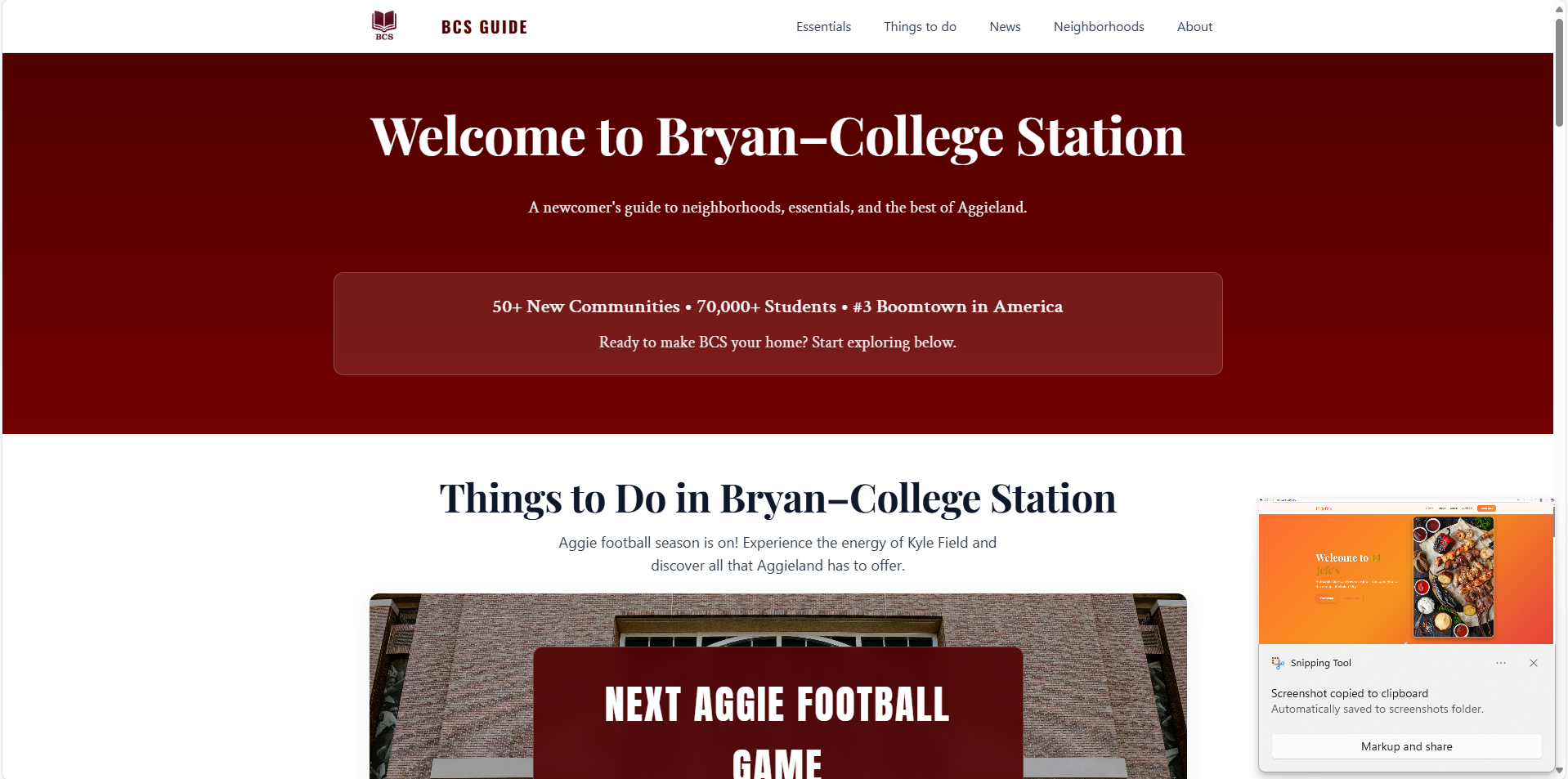 BCS Guide website preview